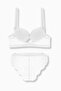Andes Lace Bra Panty Set with Metal Accessories - Extra Push Up, Padded - 2576 - Ecru - 2
