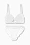 Andes Lace Bra Panty Set with Metal Accessories - Extra Push Up, Padded - 2576 - Ecru