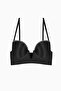 Lirio Stone Detailed Low-Cut Bustier Bra - Padded - 2574 - Black