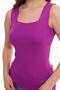 Women's Plum Color Square Collar Strappy Knitwear Blouse Athlete - 7