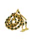 Green Enameled Gold Simulated Metal Rosary - 3