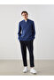 Indigo Stand Collar Long Sleeve Men's Knitwear Sweater - 2