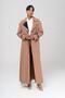 Garnished Epaulet and Double Collar Detailed Lined Top Coat CAMEL 6556 - 4