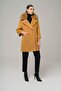 Removable Fur Embellishment and Pearl Detail Plush Coat Kamel 3959-Tk - 4