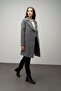 Double-Breasted Waist-Tied Coat Gray 3058