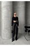 Leather-Look Wide-Leg Pants BLACK 7564
