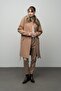 Detachable Collar Fur Plus Size Coat Kamel 3004 - 5
