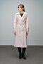 Yakada Zipper Detailed Belt Buckle Leather Trench Coat Stone 6609 - 2