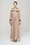 High Collar Detachable Hooded Garni Detailed Lined Long Trench Coat MINK 4295 - 2