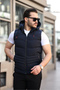 Water- and Wind-Resistant Men's Hooded Vest Puffer Vest