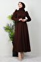 Berna Balloon Sleeve Dress Bitter Brown