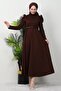 Berna Balloon Sleeve Dress Bitter Brown - 2