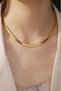 Women's 316 L Stainless Steel 40 Cm Gold Color Italian Chain Necklace - 3