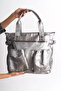 Women's Washed Leather Oversized Shoulder Bag with Plenty of Pockets