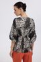 Floral Patterned Blouse with Ornamental Waist Belt - 3