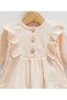 Girl's baby set 100% cotton with ruffle detail (1-3, 3-6 months with booties, 6-9, 9-12 months without booties) - 2