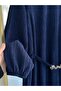 Pearl Crinkle Fabric Dress-Bn4338 Navy Blue - 3