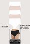 Women's Panties, High Waist Panties, Women's Cotton, Daily Wear, Soft Fabric, Kilot, Slip, Combed Cotton, 5-Pack - 4