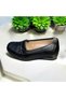 Women's Black Orthopedic Genuine Leather Sole Daily Mother Shoes - 6