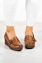 Taylor Tan Genuine Leather Wedge Heeled Casual Shoes - 3