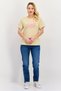 Women Round Neck Short Sleeves Brand Logo T-Shirt, Cream - 3
