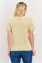 Women Round Neck Short Sleeves Brand Logo T-Shirt, Cream - 2