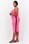 Women Plus Size Textured Midi Dress, Pink - 2