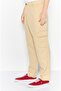 Men Regular Fit Solid Cargo Pants, Light Tan - 3