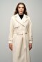 Reglan Sleeve Double-Breasted Coat with Epaulet and Cape Detail Ekru 3045 - 2
