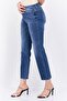 Women Washed Stretchable Wide Leg Denim Jeans, Blue - 2