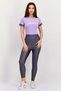 Women Sportswear Fit Short Sleeves Outdoor Bodysuit, Purple - 3