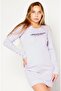 Women Graphic Print Mini Dress, Purple