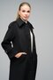 Oversize Long Coat with Shirt Collar and Epaulet Detail Black 3064 - 4
