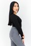 Women Ribbed Long Sleeve Bodysuit, Black - 2