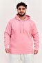 Men Hooded Brand Logo Long Sleeves Sweatshirt, Pink