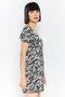 Women Animal Print Puffed Sleeve Mini Dress, Multicolor - 3