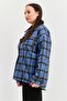 Women Plaid Jacket Shirt, Blue - 2