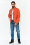 Men Quilted Puffer Jacket, Orange - 4