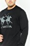 Men Crew Neck Brand Logo Long Sleeves Sweatshirt, Black - 3