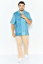 Men Regular Fit Washed Short Sleeves T-Shirt, Blue - 4