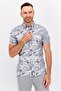 Men Slim Fit Camouflage Short Sleeve Casual Shirt, Grey Combo