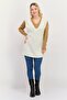 Women V-Neck Knitted Sweater Vest, Ivory - 4