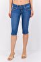 Women Washed Denim Shorts, Blue