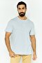 Men Crew Neck Short Sleeve Textured T Shirt, Light Blue