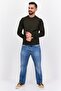Men Crew Neck Long Sleeve Brand Logo Sweatshirt, Olive - 4