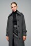 Shirt Collar Epaulet Detail Oversized Long Coat Dark Gray 3064 - 5