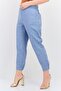 Women Regular Fit Heather Tapered Pants, Blue - 3