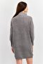 Women Textured Sweater Dress, Grey - 3