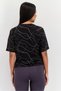 Women Sportswear Fit Short Sleeves Training T-Shirt, Black - 3
