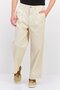 Men Super Baggy Fit Solid Straight Leg Pants, Beige